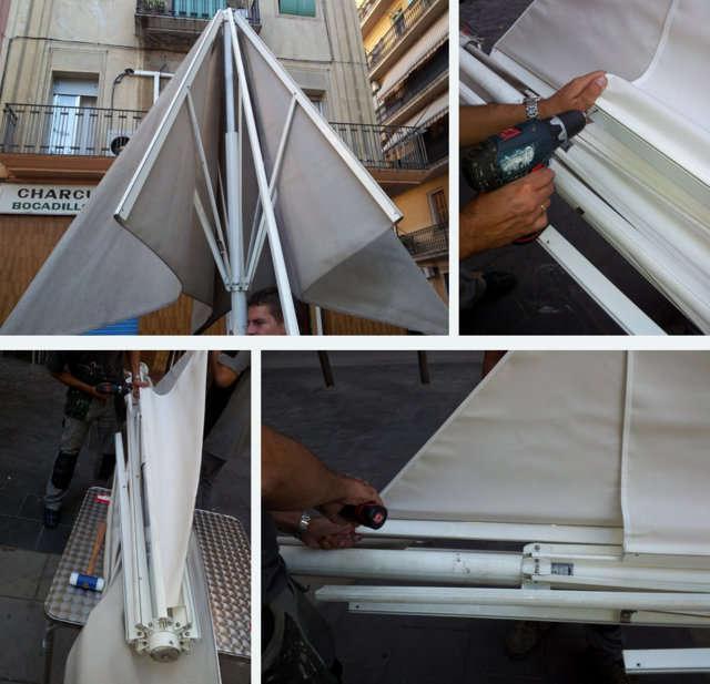 Reparación de parasoles, carpas, o cerramientos de bares o restaurantes en Persianas Domesticas Carpas, parasoles y cerramientos en Persianas Domesticas y toda las provincia de Sant Cugat